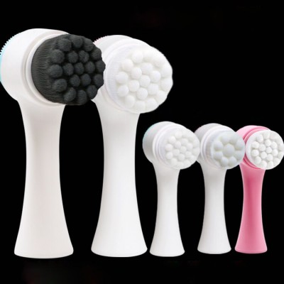 Double Head Silicone Soft Hair Wash Brush Makeup Brush Face Artifact Cleansing Instrument Manual To Blackhead Cleaning Pores