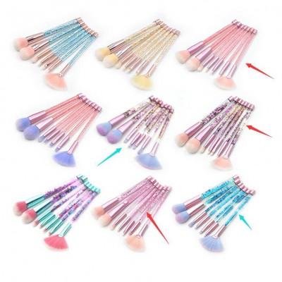 7 Pcs Crystal Makeup Brush Drift Sand Christmas Gift Carbon Size Artist Brush