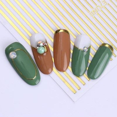 Metal Strip Tape 3d Nail Stickers Silver Line Nail Stickers Golden Adhesive Stripe Eco-friendly Opp Stiker 10g Nail Art Diy