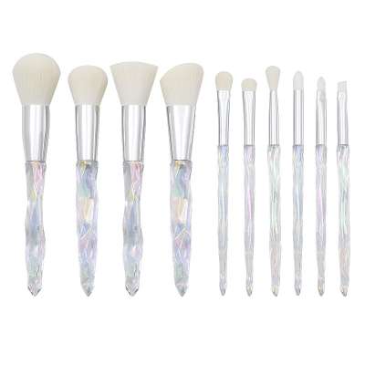 Multifunctional Professional Transparent Cosmetic Set Crystal Diamond Makeup Brush handle gradient Beauty Makeup Tools